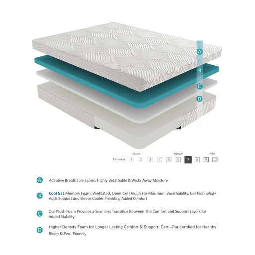 MT-G10CT - 10" California King Twin Gel-Infused Memory Foam Mattress - Big's Furniture (NV) - Multi Location