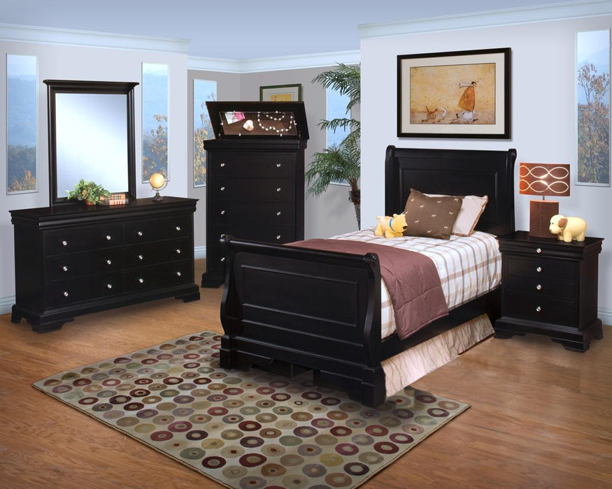 New Classic Belle Rose Youth Full Sleigh Bed in Black Cherry - Big's Furniture (NV) - Multi Location