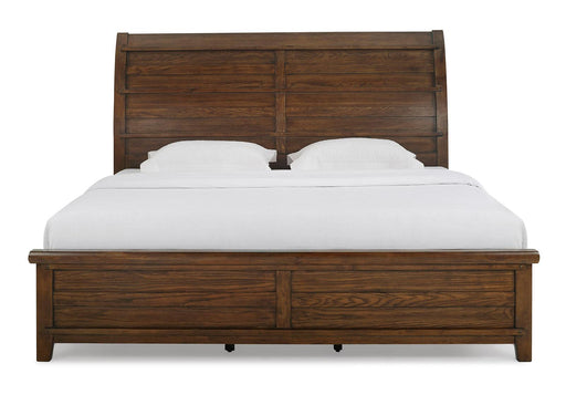 New Classic Furniture Fairfax King Panel Bed in Medium Oak - Big's Furniture (NV) - Multi Location