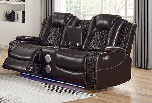 New Classic Furniture Joshua Console Loveseat with Dual Recliners in Dark Brown - Big's Furniture (NV) - Multi Location
