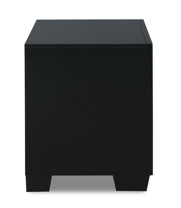 New Classic Furniture Luxor 2 Drawer Nightstand in Black/Silver - Big's Furniture (NV) - Multi Location