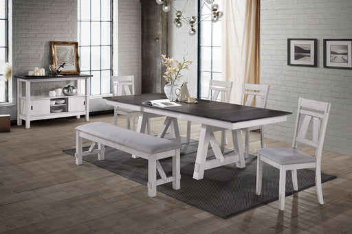 New Classic Furniture Maisie Bench in White Brown - Big's Furniture (NV) - Multi Location