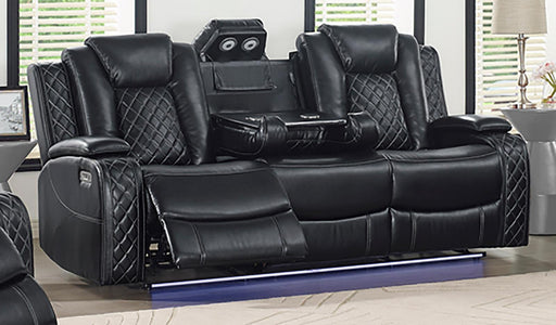 New Classic Furniture Orion Sofa with Dual Recliner in Black - Big's Furniture (NV) - Multi Location