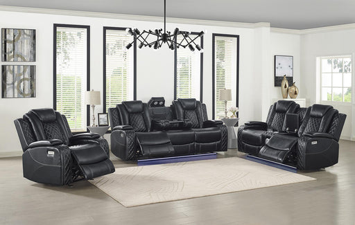 New Classic Furniture Orion Sofa with Dual Recliner in Black - Big's Furniture (NV) - Multi Location
