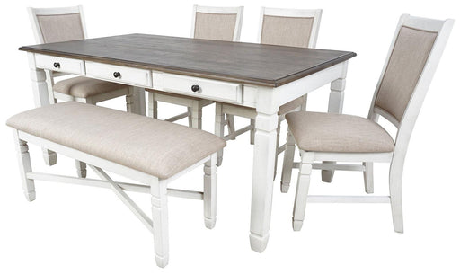 New Classic Furniture Prairie Point Dining Bench in White - Big's Furniture (NV) - Multi Location