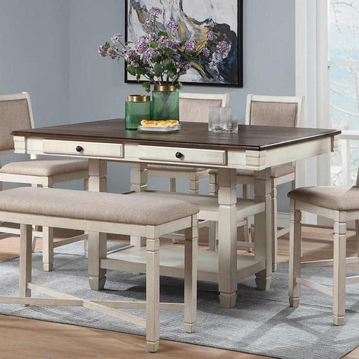 New Classic Furniture Prairie Point Rectangular Counter Height Table in White - Big's Furniture (NV) - Multi Location
