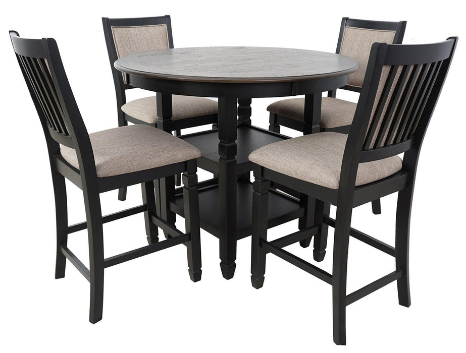 New Classic Furniture Prairie Point Round Counter Height Table in Black - Big's Furniture (NV) - Multi Location