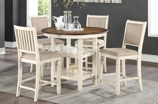 New Classic Furniture Prairie Point Round Counter Height Table in White - Big's Furniture (NV) - Multi Location