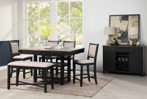 New Classic Furniture Prairie Point Counter Height Backless Bench in Black - Big's Furniture (NV) - Multi Location