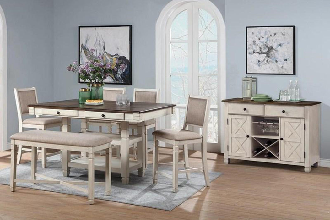 New Classic Furniture Prairie Point Rectangular Counter Height Table in White - Big's Furniture (NV) - Multi Location