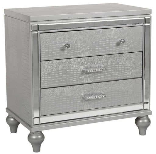 New Classic Furniture Valentino 3 Drawer Nightstand in Silver - Big's Furniture (NV) - Multi Location