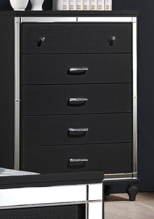 New Classic Furniture Valentino 5 Drawer Chest in Black - Big's Furniture (NV) - Multi Location