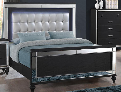 New Classic Furniture Valentino Twin Lighted Panel Bed in Black - Big's Furniture (NV) - Multi Location