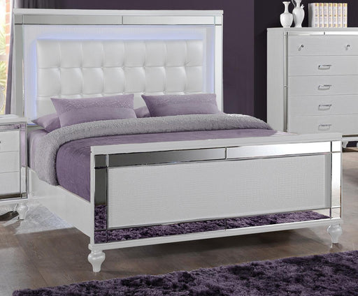 New Classic Furniture Valentino Twin Upholstered Lighted Bed in White - Big's Furniture (NV) - Multi Location