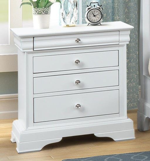 New Classic Furniture Versaille 4 Drawer Nightstand in White - Big's Furniture (NV) - Multi Location