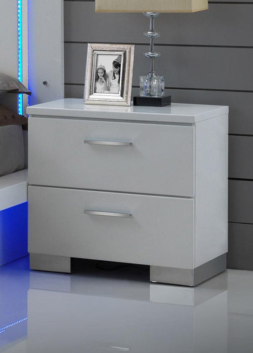 New Classic Sapphire 2 Drawer Nightstand in White - Big's Furniture (NV) - Multi Location