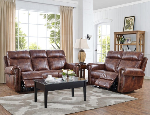 New Classic Roycroft Dual Recliner Loveseat in Pecan - Big's Furniture (NV) - Multi Location