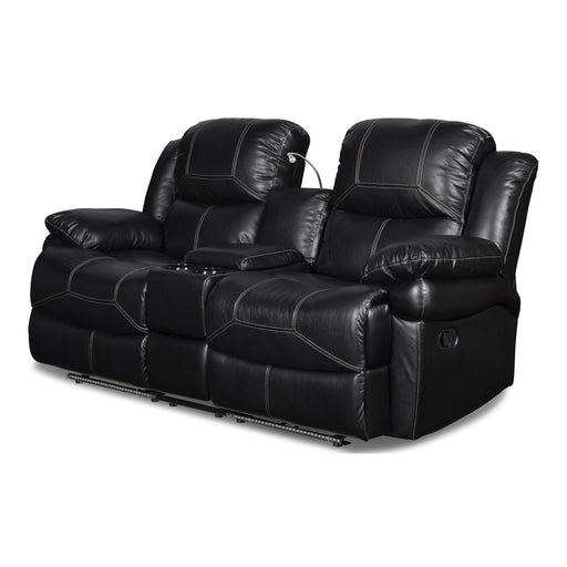 FLYNN CONSOLE LOVESEAT W/ READING LIGHT- BLACK - Big's Furniture (NV) - Multi Location