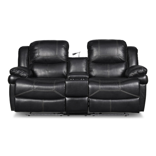 FLYNN CONSOLE LOVESEAT W/ READING LIGHT- BLACK - Big's Furniture (NV) - Multi Location