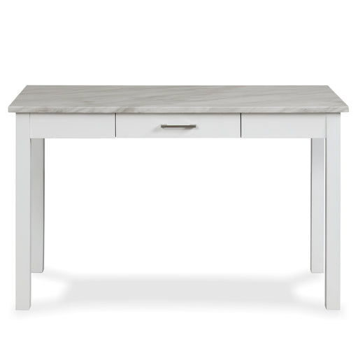 CELESTE DESK W/WHITE/GRAY FAUX MARBLE TOP-WHITE BASE - Big's Furniture (NV) - Multi Location