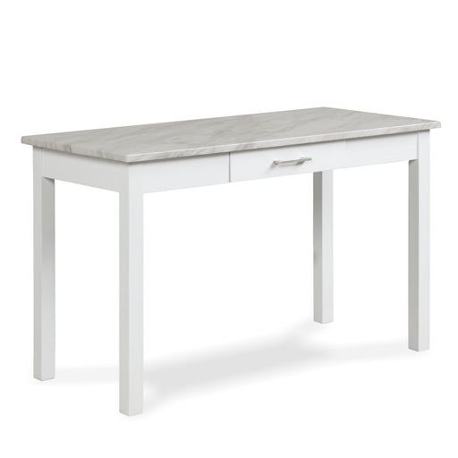 CELESTE DESK W/WHITE/GRAY FAUX MARBLE TOP-WHITE BASE - Big's Furniture (NV) - Multi Location