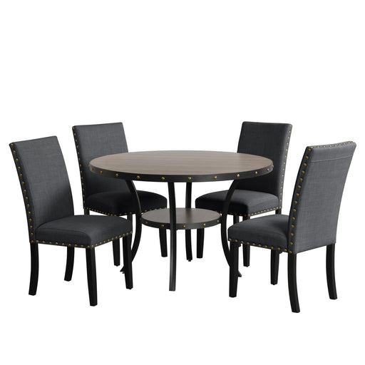 CRISPIN 48" ROUND DINING TABLE-GRAY - Big's Furniture (NV) - Multi Location