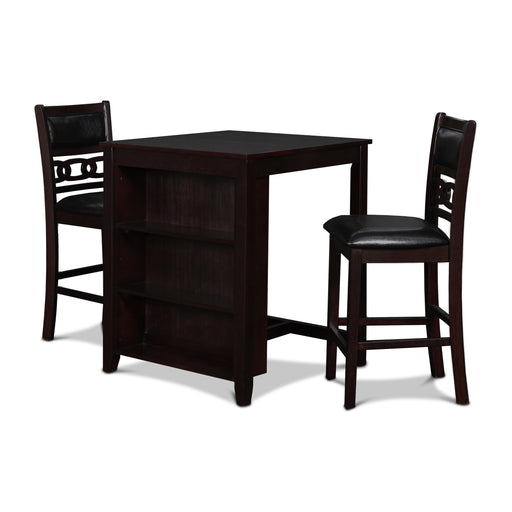 GIA 30" COUNTER TABLE W/2 CHAIRS & STG SHELF-EBONY - Big's Furniture (NV) - Multi Location