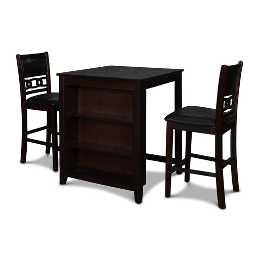 GIA 30" COUNTER TABLE W/2 CHAIRS & STG SHELF-EBONY - Big's Furniture (NV) - Multi Location