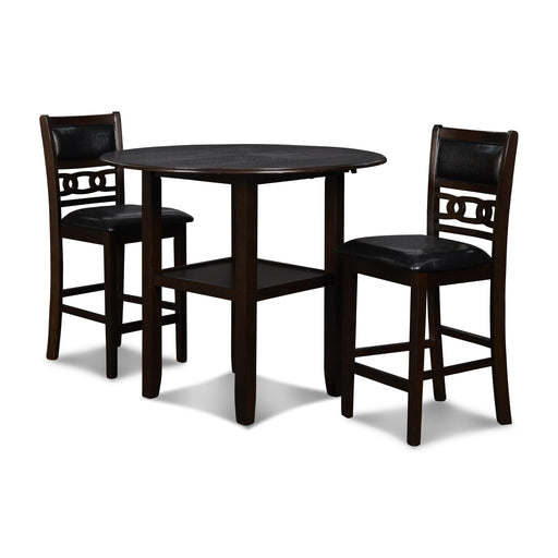 GIA 42" COUNTER DROP LEAF TABLE W/2 CHAIRS-EBONY - Big's Furniture (NV) - Multi Location