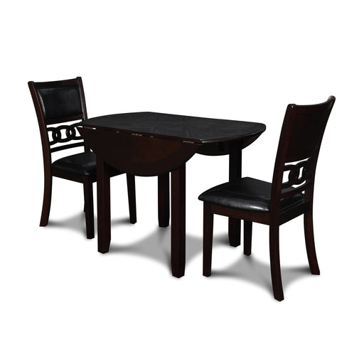 GIA 42" DINING DROP LEAF TABLE W/2 CHAIRS-EBONY - Big's Furniture (NV) - Multi Location