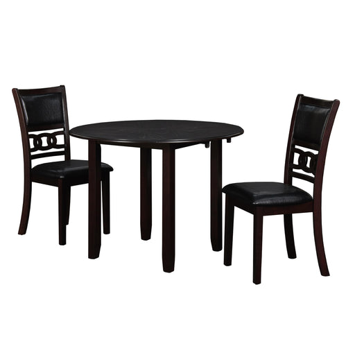 GIA 42" DINING DROP LEAF TABLE W/2 CHAIRS-EBONY - Big's Furniture (NV) - Multi Location