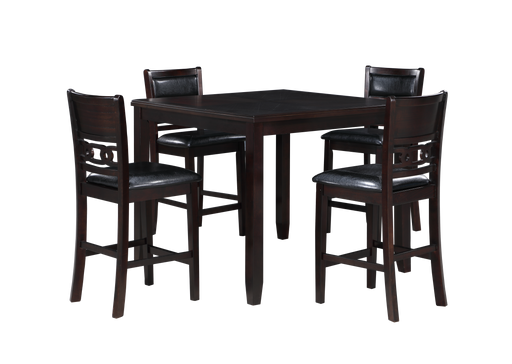 GIA 5PC 42" SQUARE COUNTER TABLE & 4 CHAIRS-EBONY - Big's Furniture (NV) - Multi Location