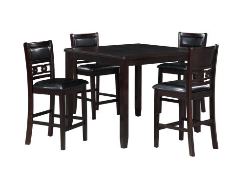 GIA 5PC 42" SQUARE COUNTER TABLE & 4 CHAIRS-EBONY - Big's Furniture (NV) - Multi Location
