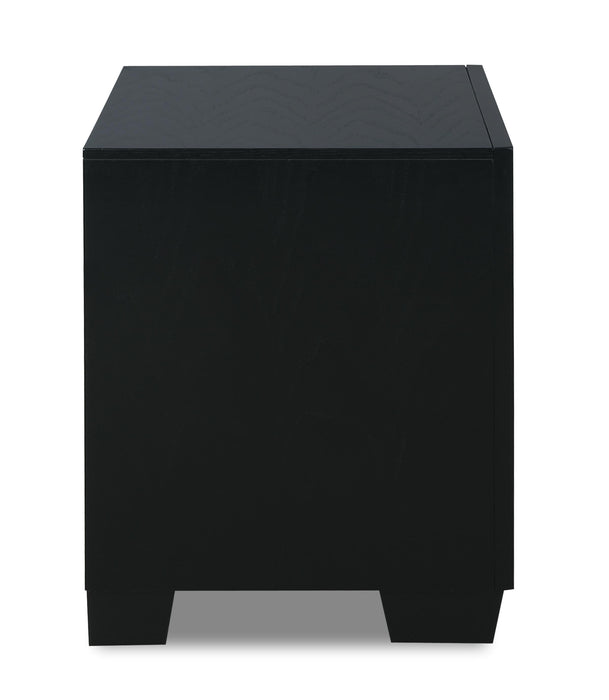 LUXOR NIGHTSTAND-BLACK/SILVER - Big's Furniture (NV) - Multi Location