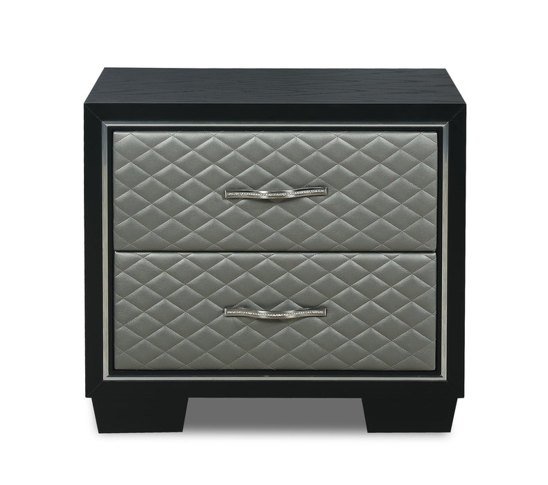 LUXOR NIGHTSTAND-BLACK/SILVER - Big's Furniture (NV) - Multi Location