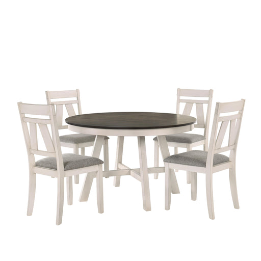 MAISIE ROUND TABLE-WHITE/BROWN - Big's Furniture (NV) - Multi Location