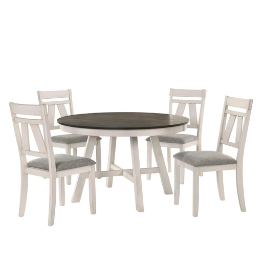 MAISIE ROUND TABLE-WHITE/BROWN - Big's Furniture (NV) - Multi Location