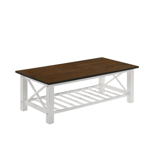 VESTA COFFEE TABLE & 2 END TABLE SET-TWO TONE CREME/BROWN - Big's Furniture (NV) - Multi Location