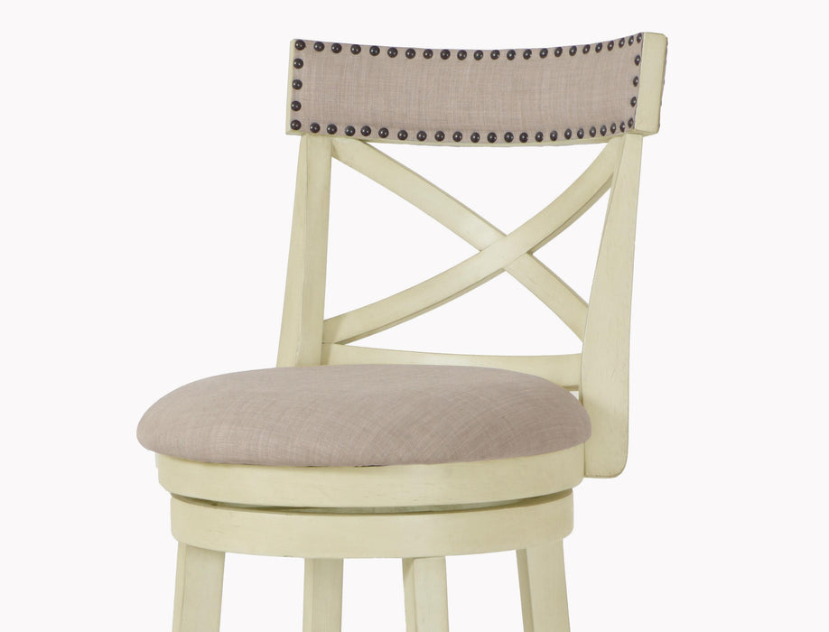 YORK 29" BAR STOOL-ANT WHITE W/FABRIC SEAT - Big's Furniture (NV) - Multi Location
