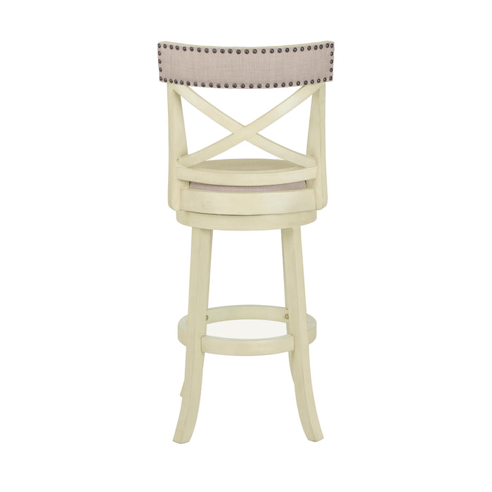 YORK 29" BAR STOOL-ANT WHITE W/FABRIC SEAT - Big's Furniture (NV) - Multi Location