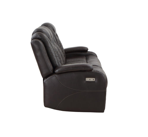 JOSHUA LEATHER SOFA W/DUAL RECLINER-DK BROWN - Big's Furniture (NV) - Multi Location