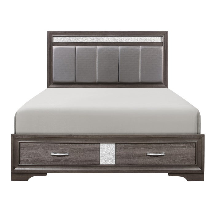 Luster (3) Eastern King Platform Bed with Footboard Storage