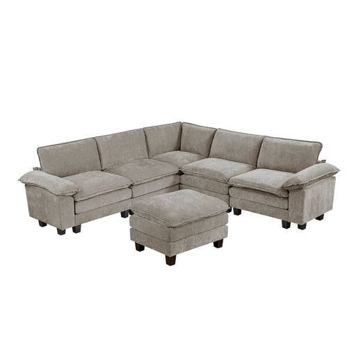 Dublin-(7)6-Piece Modular Sectional with Ottoman image