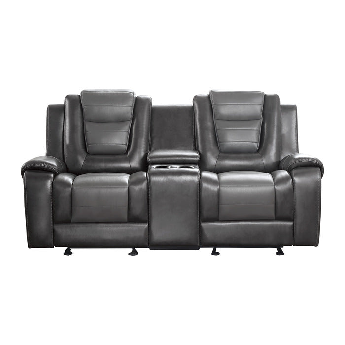 9470GY-2 - Double Glider Reclining Love Seat with Center Console - Big's Furniture (NV) - Multi Location