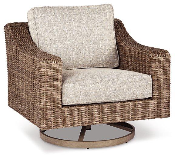 Beachcroft Outdoor Swivel Lounge with Cushion - Big's Furniture (NV) - Multi Location