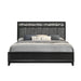Obsidian 5/0 Q Headboard, Footboard & Slats-Black