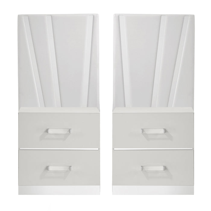 Europa Nightstand Panels, Set Of 2 - White