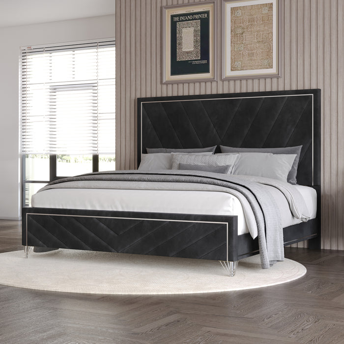 Ava 6/6 Ek Headboard, Footboard & Slat Kit-Ebony