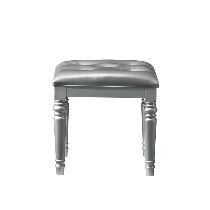 Valentino Dressing Table Stool-Silver