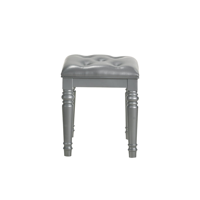 Valentino Dressing Table Stool-Silver